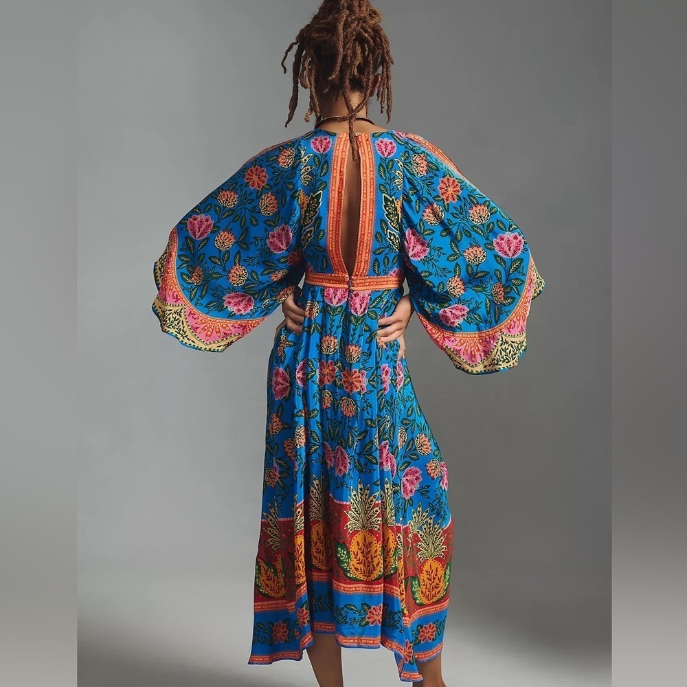 NWT Farm Rio Pineapple Garden Kaftan Maxi Dress - Picture 4 of 4